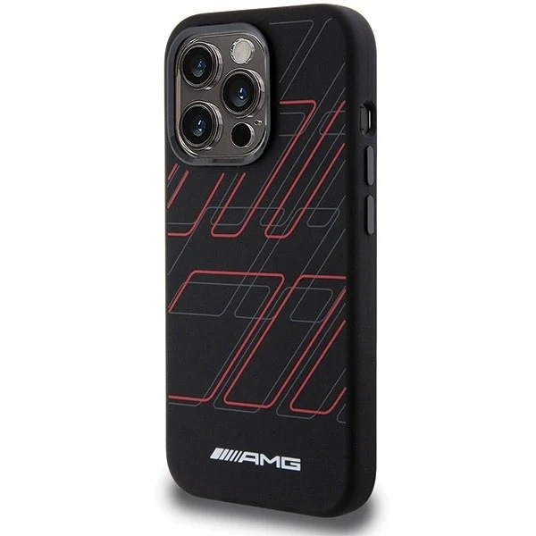 Etui do iPhone 15 Pro AMG Silicone Rhombuses MagSafe czarne