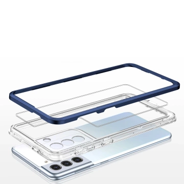 Etui Clear 3in1 do Samsung Galaxy S23+ Plus silikonowy pokrowiec z ramką niebieskie
