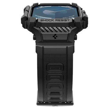Hülle mit Armband für Apple Watch 10 (46 mm) Mattschwarz Spigen Rugged Armor Pro