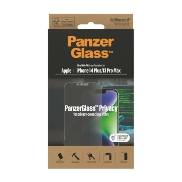 Szkło PanzerGlass Ultra-Wide Fit do iPhone 14 Plus / 13 Pro Max 6,7" Privacy Screen Protection Antibacterial P2773