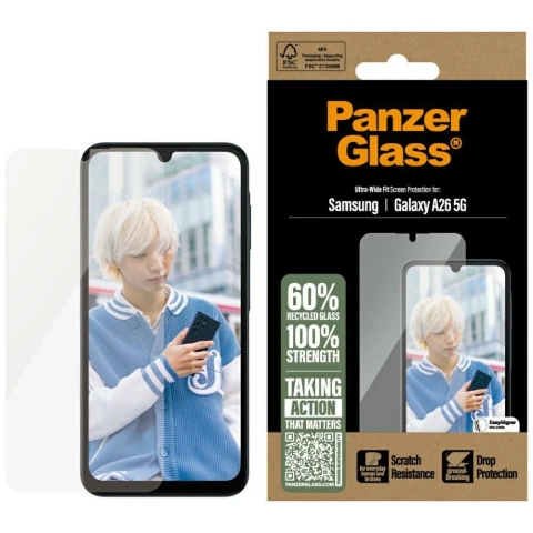 Gehärtetes Glas für Samsung Galaxy A26 5G PanzerGlass Ultra-Wide Fit