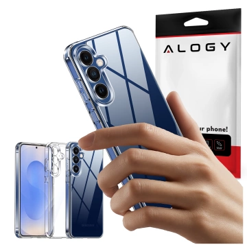 Etui Przezroczyste do Samsung Galaxy S25 Plus, Podwyższone Krawędzie, Idealne Dopasowanie, PC + TPU, Alogy HybridShield™ Case + SZKŁO HARTOWANE