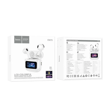 Słuchawki Hoco EW73 TWS Białe Bluetooth 5.4 z Ekranem Dotykowym