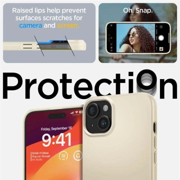 Spigen Thin Fit Hülle für Apple iPhone 15 Plus – Beige