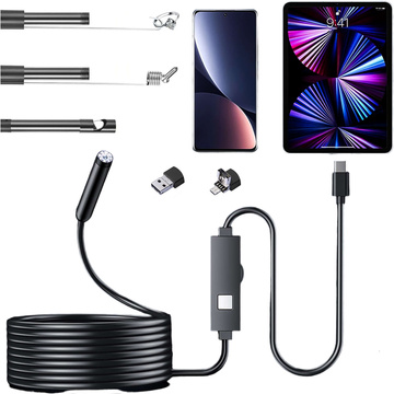 Kamera-Inspektion für Endoskopie, Micro-USB, USB-C, USB, Full HD, 5 m, 8 mm Endoskop Alogy Hard Wire
