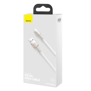 Baseus Cafule Metal Data kabel USB - Lightning 2,4 A 2 m biały (CALJK-B02)