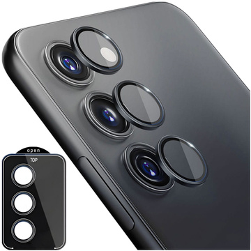 Glas für Samsung Galaxy S24 Kameraabdeckung Objektiv 3mk Lens Protection Pro Schwarz Schutzhülle