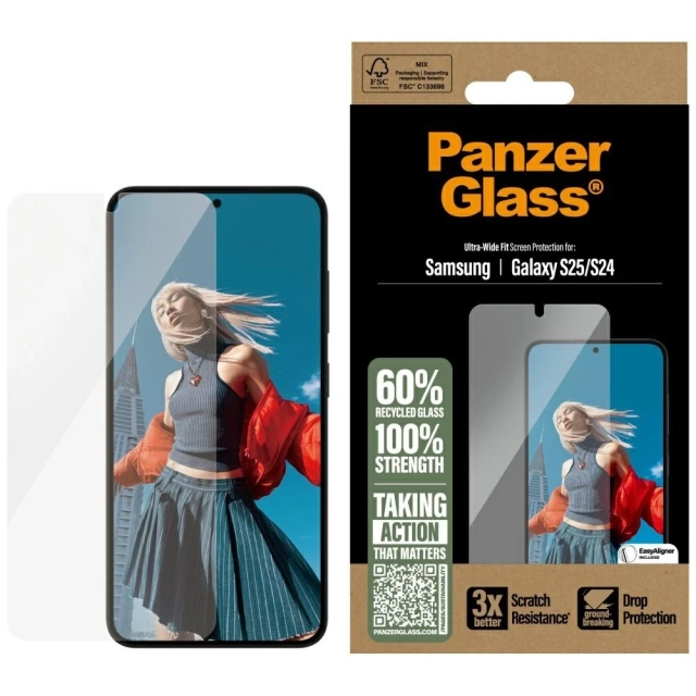 Szkło hartowane do Samsung Galaxy S25 PanzerGlass Ultra-Wide Fit