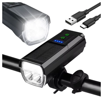 Alogy P12 Fahrradlicht schwarz Fahrradlicht vorne LED-Frontlicht Fahrradbeleuchtung wasserdicht IPX5