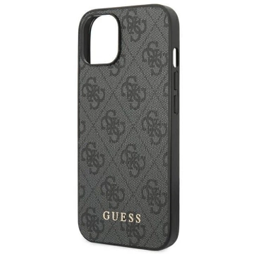 Etui na telefon Guess do iPhone 14 6,1" szary/grey hard case 4G Metal Gold Logo