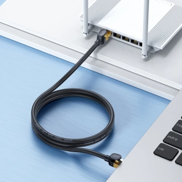 Przewód Baseus Speed Seven szybki kabel sieciowy RJ45 10Gbps 8m czarny (WKJS010601)