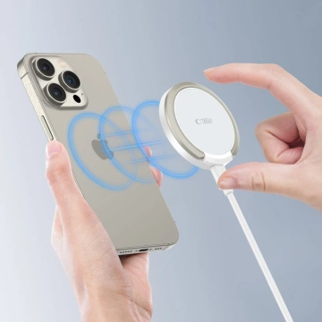 MagSafe Tech-Protect Ladegerät QI15W-A33 Weiß 15W Ständer