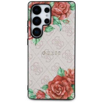 Etui Guess 4G Flowers Print MagSafe do Samsung Galaxy S25 Ultra Różowy