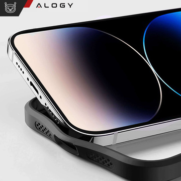 Alogy Armored Stand Ring Case Schutzhülle für MagSafe für Apple iPhone 14 Plus, schwarzes Glas