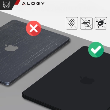 Schutzhülle für Apple MacBook Air 13" (13,3") - 2018-2021 (M1 A2337/A2179/A1932) Alogy AirGuard™ Flexible Hülle, Mattschwarz
