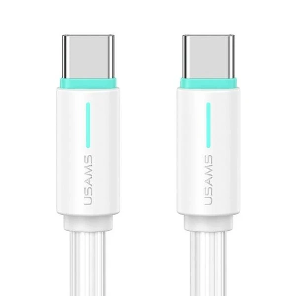 Kabel USAMS SJ734 USB-C do USB-C 1m, 60W, biały, YU Series, trwały i szybki