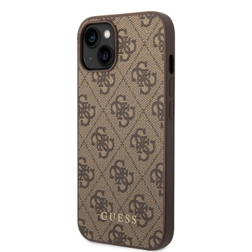 Etui Guess GUHCP15MG4GFBR do iPhone 15 Plus 6.7" hard case 4G Metal Gold Logo brązowy/brown