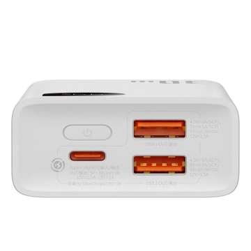 Baseus Adaman2 Powerbank mit Digitalanzeige 2x USB-A / 1x USB-C 10000mAh 30W - Weiß