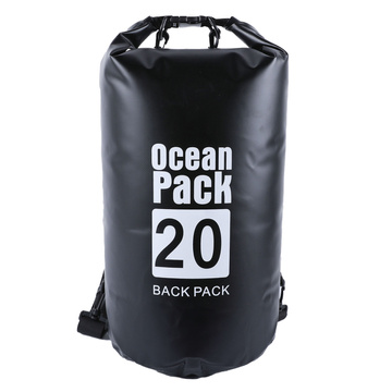 Worek wodoszczelny wodoodporny 20L Pokrowiec Torba na kajak żagle PVC do sportu Czarny