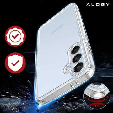 Etui do Samsung Galaxy S24 FE obudowa ochronna na telefon Alogy HybridShield™️ Case Przezroczyste + szkło hartowane