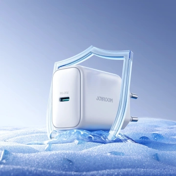 Ładowarka Joyroom Sieciowa USB-C PD 20W - Biała + Kabel USB-C / Lightning 1m