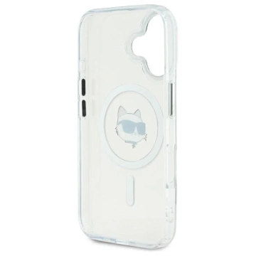 Etui Karl Lagerfeld do iPhone 16 Plus 6.7" Biały MagSafe Hardcase IML Metal Choupette Head 