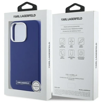 Etui Karl Lagerfeld do iPhone 16 Pro Max 6.9" Niebieski MagSafe Hardcase FW Metal Plate 