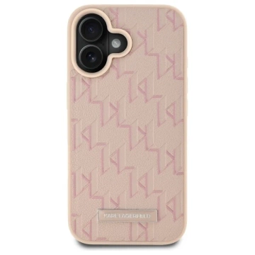 Etui Karl Lagerfeld do iPhone 16 6.1" Różowy Magsafe Hardcase Hot Stamp 