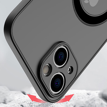Etui do Apple iPhone 13 Mini obudowa Alogy Hybrid Mag Case do MagSafe z ochroną aparatu matowe czarne + Ładowarka Qi