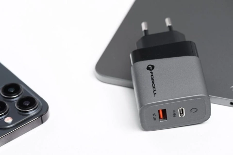 Forcell GaN 45W USB-C USB-A PD QC SFC Wandladegerät Grau