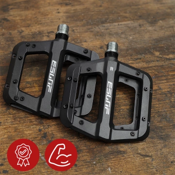 Plattformpedale für Rennräder und Mountainbikes, MTB-Plattform, 3 Kugellager, schwarz, Set [2 Stück] Schwarz