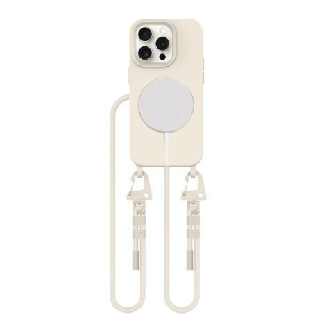 Etui Tech-Protect Magnecklace MagSafe iPhone 14 Pro Latte Smycz
