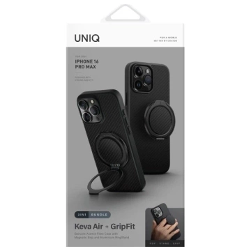 Etui do iPhone 16 Pro Max UNIQ Keva Air MagSafe Czarne