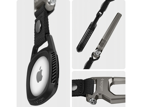 Etui brelok + karabińczyk Spigen Rugged Armor do Apple AirTag Matte Black