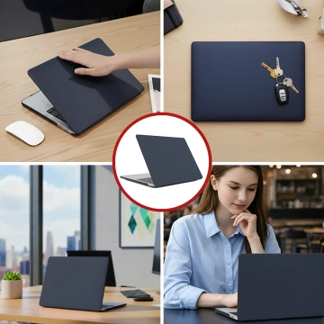 Etui do Apple Macbook Air 13.6 2022-2025 (M2/M3/M4) – elastyczna, matowa obudowa ochronna, lekka i odporna – Alogy AirGuard™ Granatowy