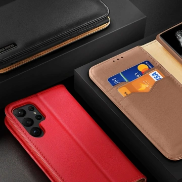 Etui ochronne Dux Ducis Hivo do Samsung Galaxy S23+ pokrowiec z klapką portfel podstawka blokada RFID brązowe