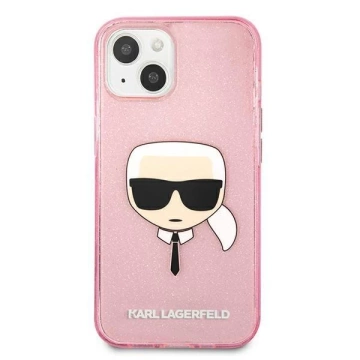 Karl Lagerfeld KLHCP13SKHTUGLP iPhone 13 mini 5,4" różowy/pink Hardcase Glitter Karl`s Head