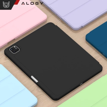 Etui ochronne z rysikiem do Apple iPad Pro 13" 2024 Alogy Book Cover Case obudowa na tablet Czarne + Szkło
