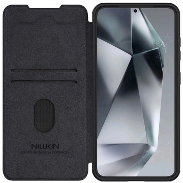 Etui do Samsung Galaxy S25+ Nillkin Qin Pro Czarny z Klapką