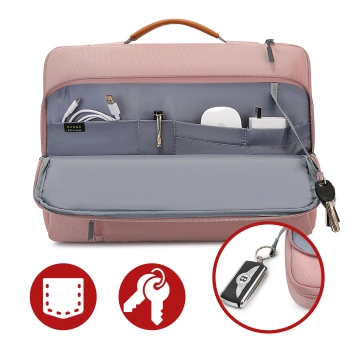 Bange wasserdichte Laptoptasche für Laptops bis 15,6 Zoll – geräumig und komfortabel, robust und atmungsaktiv, ideal für Stadt und Reisen, Büro und Flug, Unisex – Pink
