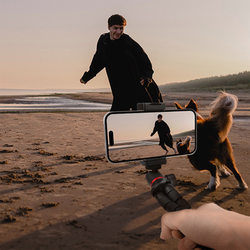 Elastyczny statyw do zdjęć mini tripod giętki na aparat kamerę telefon 1/4" trójnóg Octopus czarny + uchwyt do telefonu