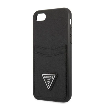 Etui Guess GUHCI8PSATPK für Apple iPhone 7/8 SE 2020 / SE 2022 Hardcase Czarny/Black Hardcase Saffiano Triangle Logo Cardslot
