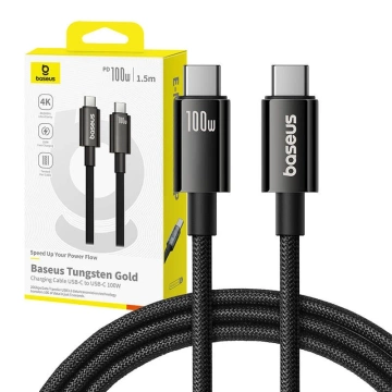 Baseus Tungsten Gold USB-C auf USB-C 100W USB-Kabel 1,5m (Schwarz)