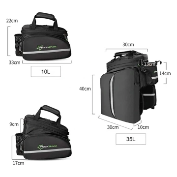 Rockbros A6-03BK Fahrradtasche für Kofferraum 35 l mit ausklappbaren Taschen – Schwarz