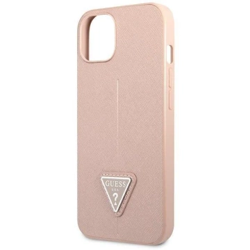 Guess GUHCP14SPSATLP Hülle für Apple iPhone 14 6.1" pink/pink Hardcase SaffianoTriangle Logo