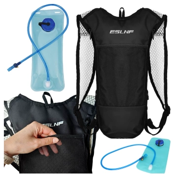 Fahrradrucksack mit 2-Liter-Trinkblase für Radfahrer, Läufer und alle, die gerne Rad fahren, Schwarz