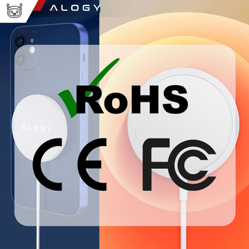 Ładowarka indukcyjna do iPhone 12/13/14/15/16/17 PRO / MAX/ MINI/ ULTRA Alogy do MagSafe bezprzewodowa 20W  Biała