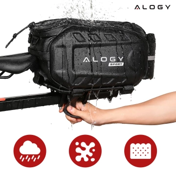 Torba sakwa rowerowa na bagażnik 17l kufer tylna wodoodporna czarna Alogy Sport RoadGear™ Czarna