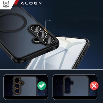 Samsung Galaxy S25 Plus Hülle, Schutzhülle, Alogy Matte HybridMag™️ Hülle für MagSafe, Mattschwarz