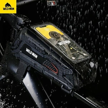 Torba na rower Wildman M90 sakwa na ramę z okienkiem na telefon czarna